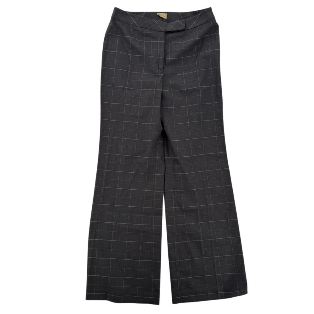 Caslon Pants Womens 10 Black Plaid Wide Leg Dress Trousers Acrylic Blend Office